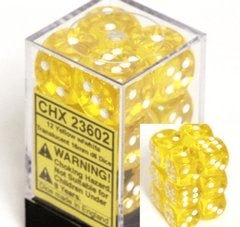 Chessex: Translucent D6 Yellow/White Dice Block