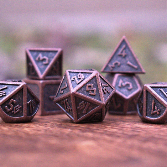 Misty Mountain-Elder Runes Battle-Worn Bronze Metal Dice