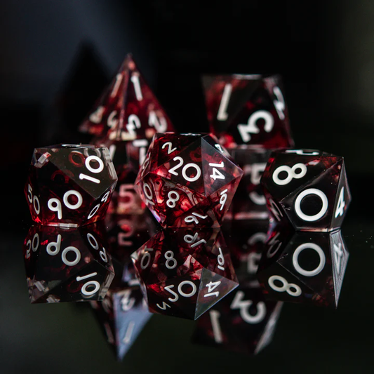Misty Mountain- Bloodbath Sharp-Edged Resin Dice Set
