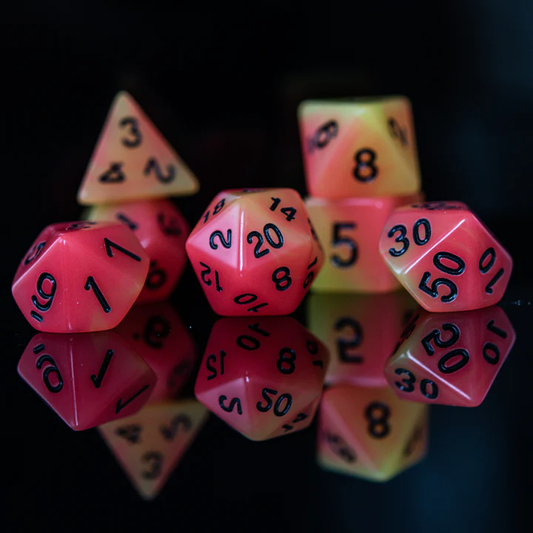 Misty Mountain- Tequila Sunset Acrylic Dice Set