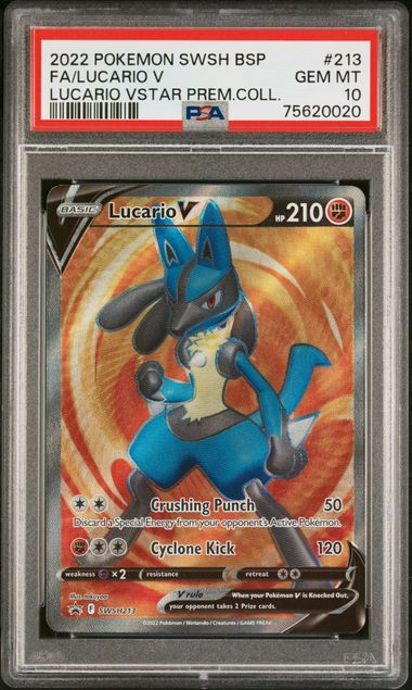 2022 POKEMON SWSH BLACK STAR PROMO #213 FA/LUCARIO V LUCARIO VSTAR PREM.COLL.