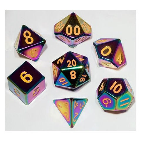 7ct Metallic Dice 16mm Torched Rainbow